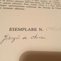 APOCALISSE San Giovanni De Chirico  Giorgio autogr