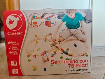 Trenino in legno Classic World 75 pezzi