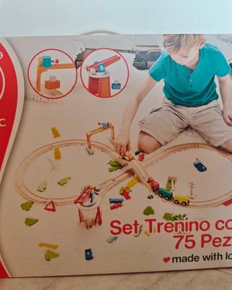 Trenino in legno Classic World 75 pezzi
