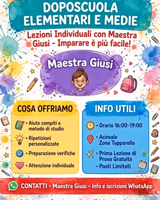 Lezioni di doposcuola insegnante qualificata