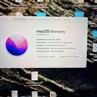 Macbook pro 2017 15 pollici