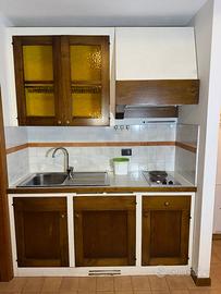 Cucina Rustica in Legno Noce - 1,75 Metri