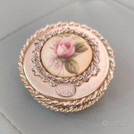 Scatolina vintage in Argento 925 e Rosa Porcellana