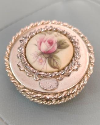 Scatolina vintage in Argento 925 e Rosa Porcellana