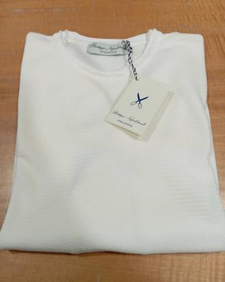 Maglia in cotone manica lunga bianco tg XL