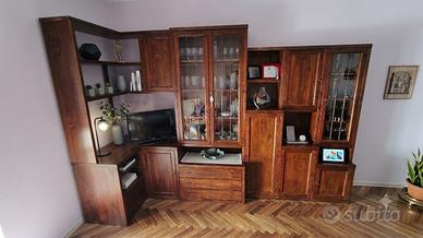 Parete Attrezzata Angolare in Legno Massello