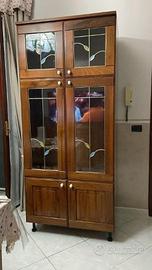 mobile cristalleria nuovo color noce composto da