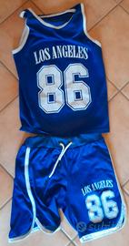 Completino con canottiera pantaloncino blu