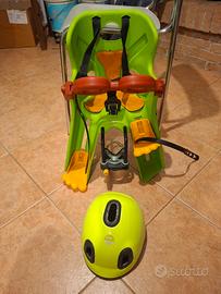 seggiolino bici anteriore con caschetto