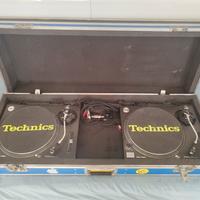 COPPIA TECHNICS SL1210 MK2 COMPLETI DI FLIGHT CASE