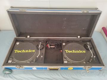 COPPIA TECHNICS SL1210 MK2 COMPLETI DI FLIGHT CASE