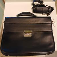 Samsonite Borsa di pelle nera Porta PC Documenti