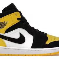 Jordan 1 Mid giallo punta nera