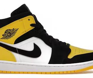Jordan 1 Mid giallo punta nera