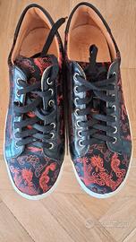 Scarpe Asiana raso con motivo drago