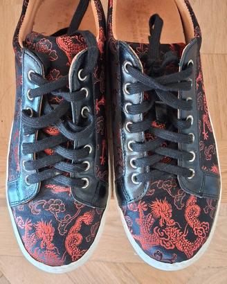 Scarpe Asiana raso con motivo drago