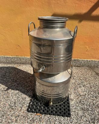 Contenitore olio in acciaio con rubinetto scarico