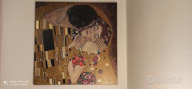 Quadro Il Bacio Klimt 90x90 legno
