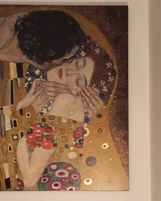 Quadro Il Bacio Klimt 90x90 legno