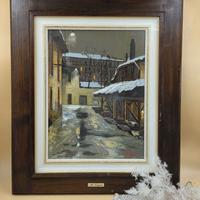 Dipinto Laganà certificato "Vicolo di notte"