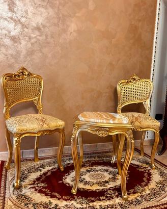 Salottino stile barocco colore oro
