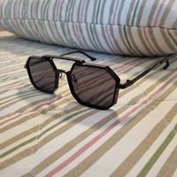 Occhiali neri da sole uomo - Lente ottagonale