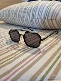 Occhiali neri da sole uomo - Lente ottagonale