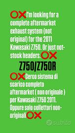 SCARICO COMPLETO FULL EXHAUST Z750R O 2011