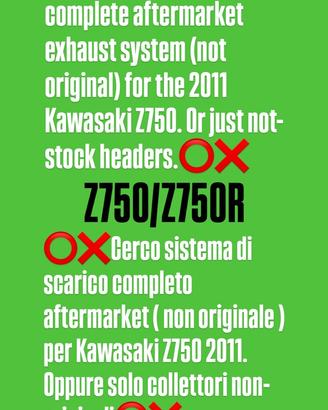 SCARICO COMPLETO FULL EXHAUST Z750R O 2011