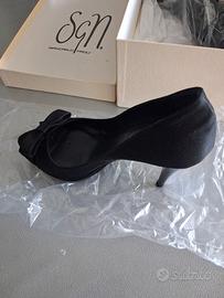 Giancarlo Paoli scarpe raso con tacco eleganti