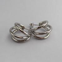orecchini tre cerchi acciaio