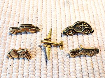5 Spille x giacca Auto Epoca Sidecar Aereo '90 NEW