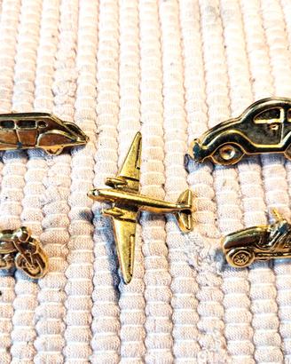 5 Spille x giacca Auto Epoca Sidecar Aereo '90 NEW