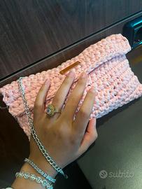Pochette Crochet - Borsetta a Tracolla Rosa