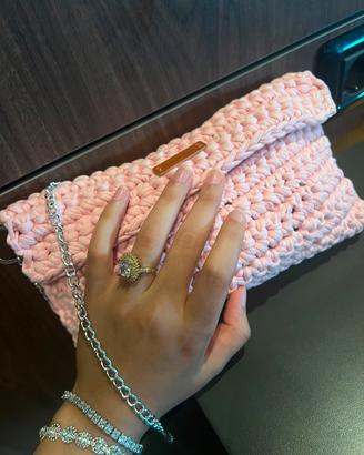 Pochette Crochet - Borsetta a Tracolla Rosa