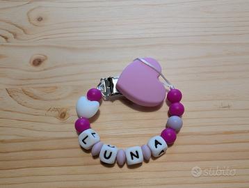 Catenella porta ciuccio personalizzata in silicone
