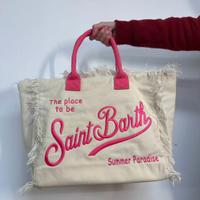 borsa MC2 saint barth rosa fluo e panna 