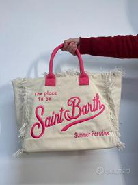 borsa MC2 saint barth rosa fluo e panna 