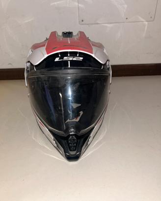 Casco LS2 Adventure Dual Sport Bianco/Rosso/Blu