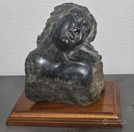 Antico Busto pietra Scultura Femminile del 900