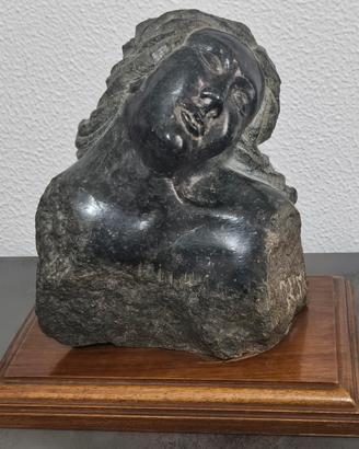 Antico Busto pietra Scultura Femminile del 900