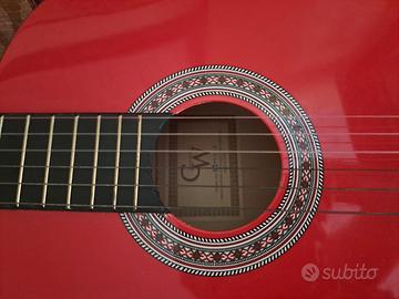 Chitarra tradizionale rossa nuova