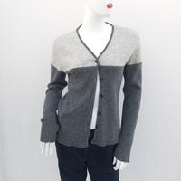 Cardigan donna Lana 80% bicolore grigio. Absolute