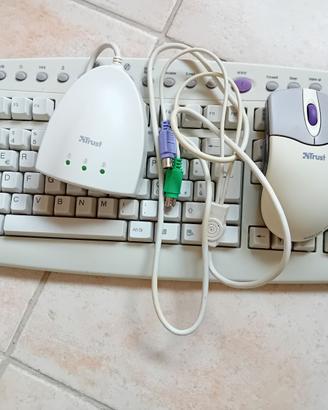 Tastiera e mouse wireless usati, connettore PS2
