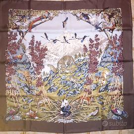 Hermes foulard vintage sichlian marrone