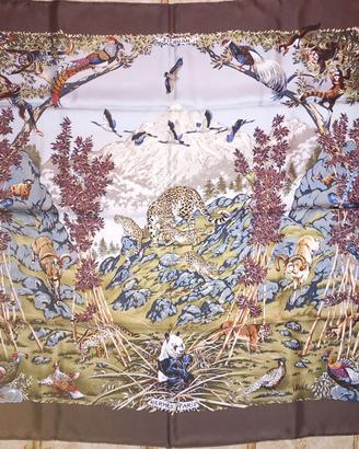 Hermes foulard vintage sichlian marrone