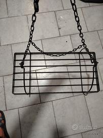 Scaffale/Porta Vasi Sospeso in Metallo Nero