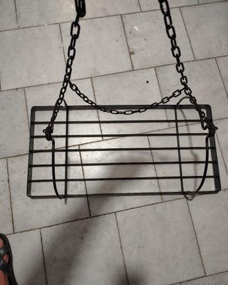 Scaffale/Porta Vasi Sospeso in Metallo Nero