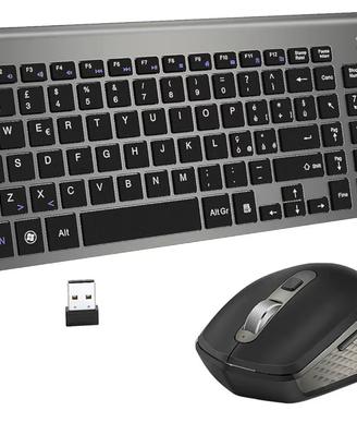 Tastiera + Mouse Wireless Senza Fili USB