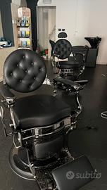 poltrone da barbieri professionali vintage 2 pezzi